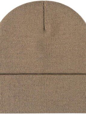 Unisex Dark Khaki Warm Thick Knit Cuffed Beanie Winter Pull-on Classic Skull Cap